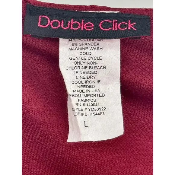 Burgundy Semi Formal Party Cap Sleeve Holiday Dress Size L - Picture 3 of 3